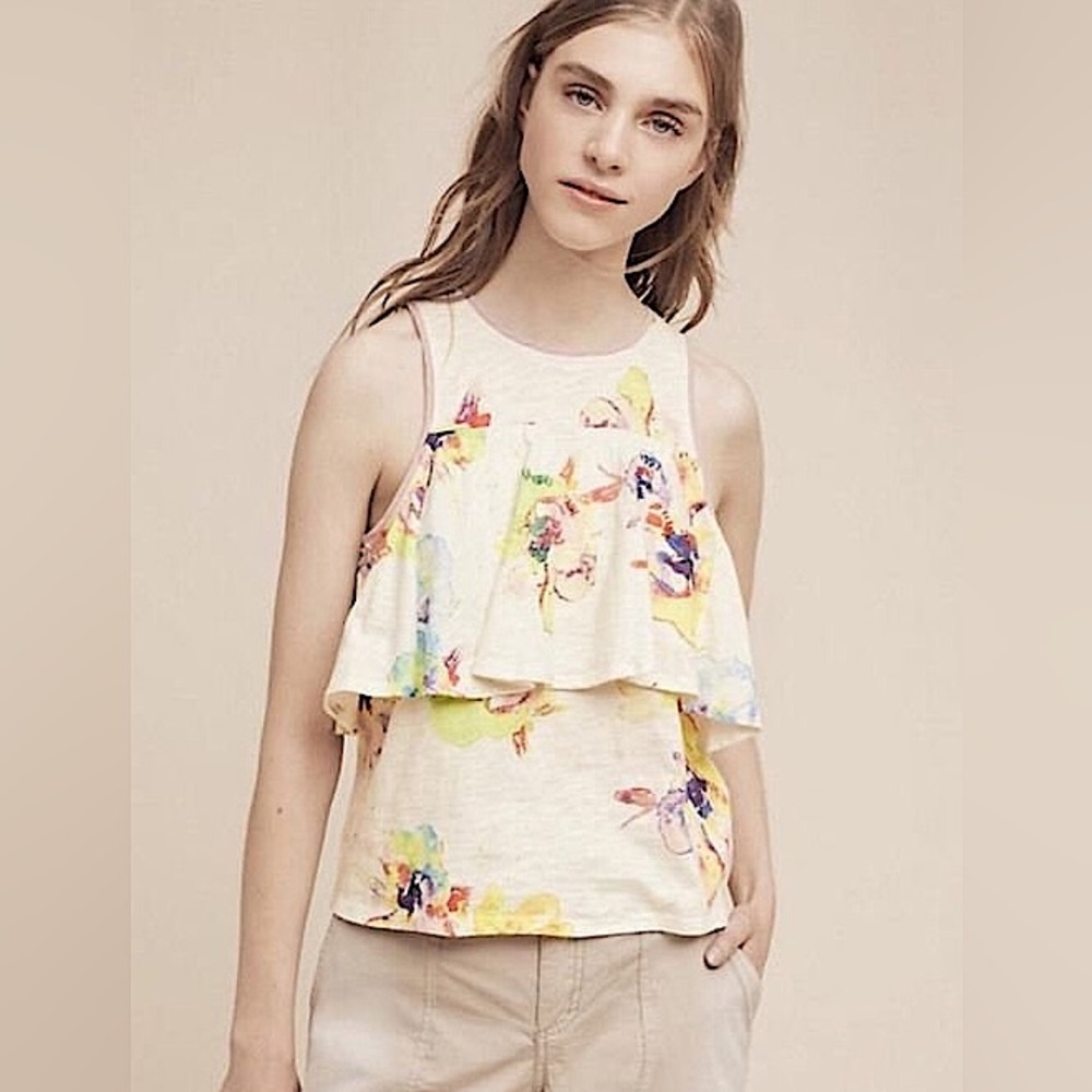 Anthropologie Meadow Rue Cantara Printed Tank Small NWT Retail $68